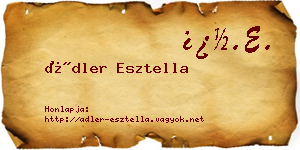 Ádler Esztella névjegykártya
